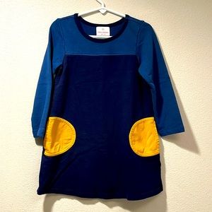 Hanna Andersson Girls Color Pop Pocket Dress, size 100 cm